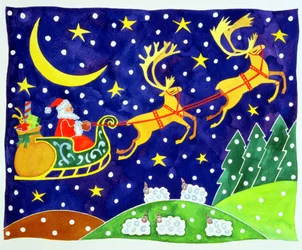 Sterne und Schneefall