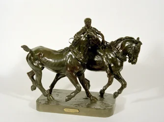 Paar Zugpferde (Bronze)