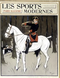 Jagd (ein Mann zu Pferd ermutigt Hunde) Titelblatt Modern Sports 02/1906