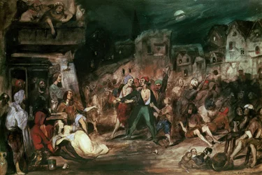 Gringoire im Hof der Wunder, Illustration aus Kapitel VI von 