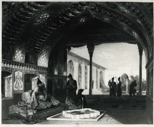 Der Spiegelsaal im Palast des Sardar von Jerewan, von Celestin Francois Nanteuil (1813-1873), Armenien