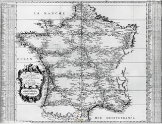 Karte von Frankreich, von Giovanni Domenico Maraldi (1709-1788) und Cesar-Francois Cassini de Thury oder Cassini III (1714-1784), Frankreich