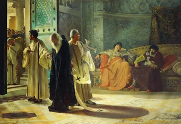 Absetzung von Papst Silverius, 537, Öl auf Leinwand, von Cesare Maccari