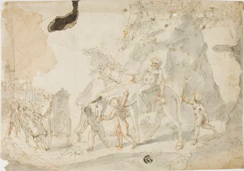 Triumph des Bacchus mit betrunkenem Silenus auf Esel