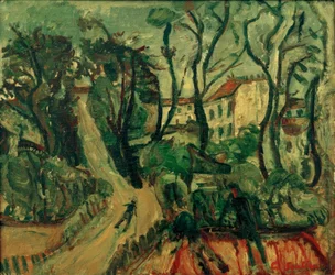 Landschaft mit Häusern