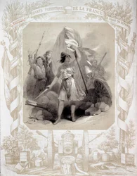 Allegorie auf die patriotischen Lieder Frankreichs. Zeichnung von Bour (19. Jahrhundert)