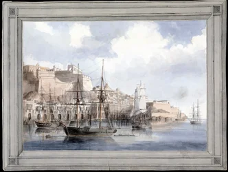 Ansicht von Malta (der große Hafen von Valletta mit dem Fort Sant Angelo) (ca. 1849)