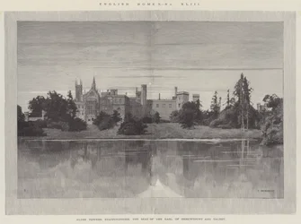 Englische Häuser, Alton Towers, Staffordshire, der Sitz des Earl of Shrewsbury und Talbot
