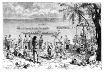 Bootsrennen auf dem Mekong, 1895