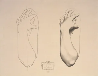 Angewinkelter Arm einer Frau, Tafel 22 aus Cours de Dessin, Band I, Modèles d
