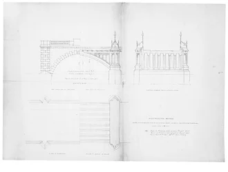 Entwurf und Erhebung für die Westminster Bridge