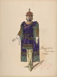 Philipp der Gute, Herzog von Burgund, Kostümentwurf für Jeanne d