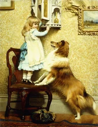 Kleines Mädchen und ihr Sheltie, 1892