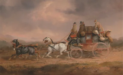 Postkutschen auf der Straße: die Louth-London Royal Mail in voller Fahrt