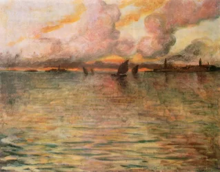 Meereslandschaft mit Fernsicht auf Venedig, 1896