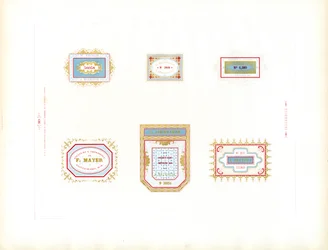 Sammlung von Geschäftsetiketten