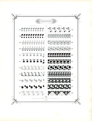Florale und geometrische Ornamente für Buchdruck