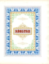 Polychromer Zierrahmen mit Titelschild