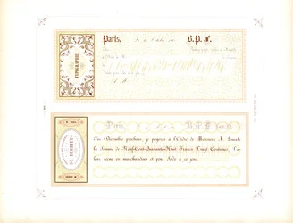 Musterformulare für Schuldscheine in Gelb- und Rosatönen