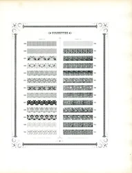Musterkatalog dekorativer Ränder und Zierlinien