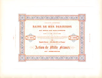 Aktienzertifikat "Pariser Seebäder"