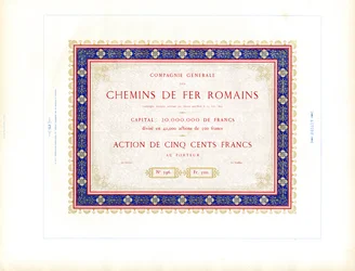 Aktienzertifikat "Römische Eisenbahnen"