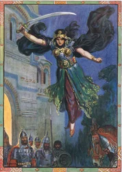Sie wurden alle bewegungslos, wo sie standen, Szene aus Das Königreich Arapushka in Kindererzählungen aus rumänischen Legenden von Moses Gaster