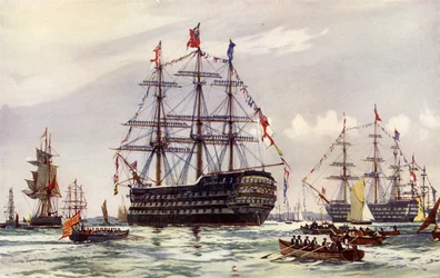 Die Königin bei der Spithead-Überprüfung von 1845