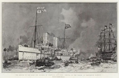 Die Rückkehr des Herzogs und der Herzogin von Cornwall und York, Ankunft der Ophir im Hafen von Portsmouth