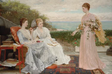 Die Wälle, Walmer Castle: Porträts der Gräfin Granville und der Damen Victoria und Mary Leveson-Gower, 1891