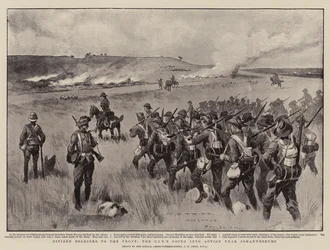 Bürgerwehr an die Front, die CIVs gehen in der Nähe von Johannesburg in Aktion