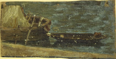 Boote vertäut, ca. 1870