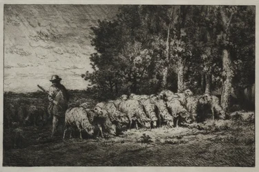Eine Herde am Waldrand, 1880