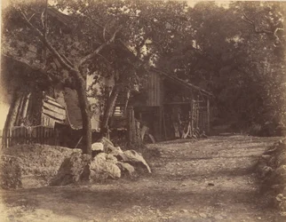 Landschaft mit Scheunen