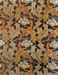Blumen und Blätter mit Vögeln, hergestellt von G.P.& J.Baker für Liberty & Co., ca. 1893