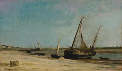 Boote an der Küste von Étaples, 1871