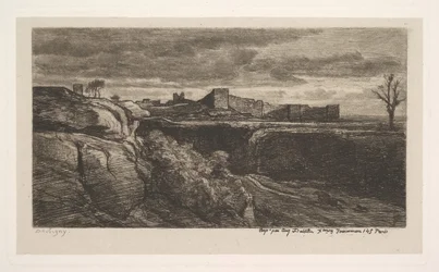 Ruinen des Schlosses von Crémieux Isère, 1850