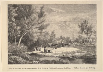 Salon von 1850-51. Landschaft entlang der Ufer des Flusses Oullins (1850-51)