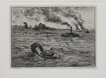 Die Bootsfahrt: Die Dampfschiffe oder Vorsicht vor den Dampfern, 1861