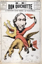 Karikatur von La Citoyenne Louise Michel - in „Le Don Quixote“ vom 05.05.1882