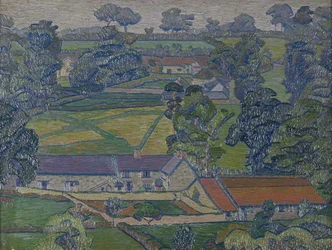 Landschaft mit Bauernhäusern, ca. 1912-13