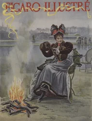 Im Eislaufclub. Titelbild von Le Figaro Illustre, Januar 1895