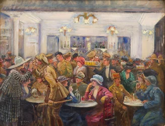 LAbreuvoir de LOlympia während einer Pause, ca. 1918
