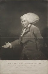 Mr. Edwin in der Rolle von Lingo, 1784