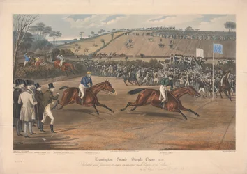 Leamington Grand Steeple Chase ... 1837. Platte 4. Marqs von Waterford auf Monarch ... (eines von vier)