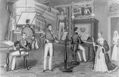 Das Wunder von Windsor: Der Künstler, Dichter, Geiger, hier sehen wir, und alles ist Tweedle-dum und Tweedle-dee, um 1841