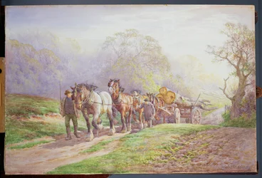 Ein Holzfällerteam kehrt nach Hause zurück