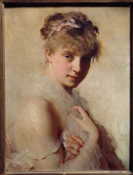 Porträt eines jungen Mädchens. Gemälde von Charles Chaplin (1825-1891)