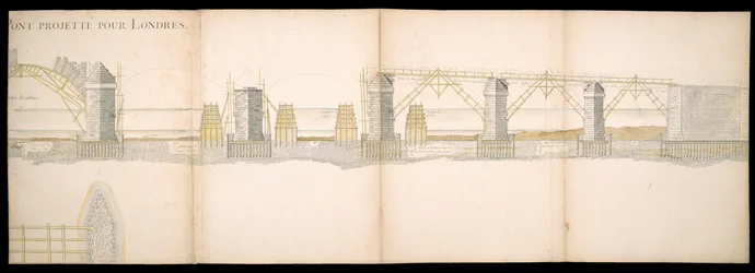 Entwürfe der geplanten Brücke über die Themse in London