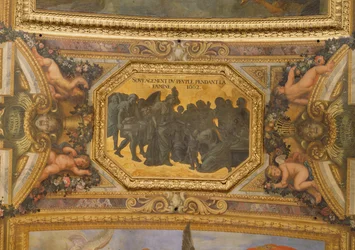 Hilfe für die Menschen während der Hungersnot von 1662, Deckenmalerei aus der Galerie des Glaces